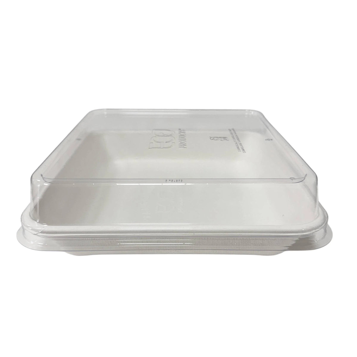 218x218x70mm Sugarcane Container W/ PLA Lid 200pcs
