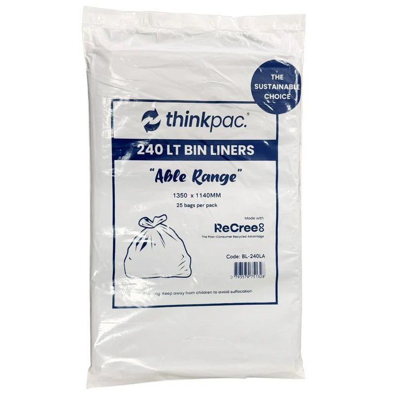 240L "Able Range" Bin Liners Black 100pcs