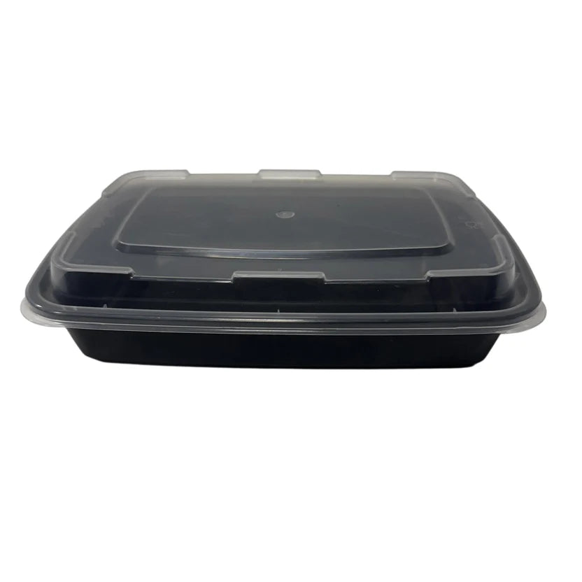 24oz Black Rect Container
