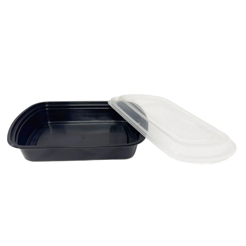 28oz Black Rect Container