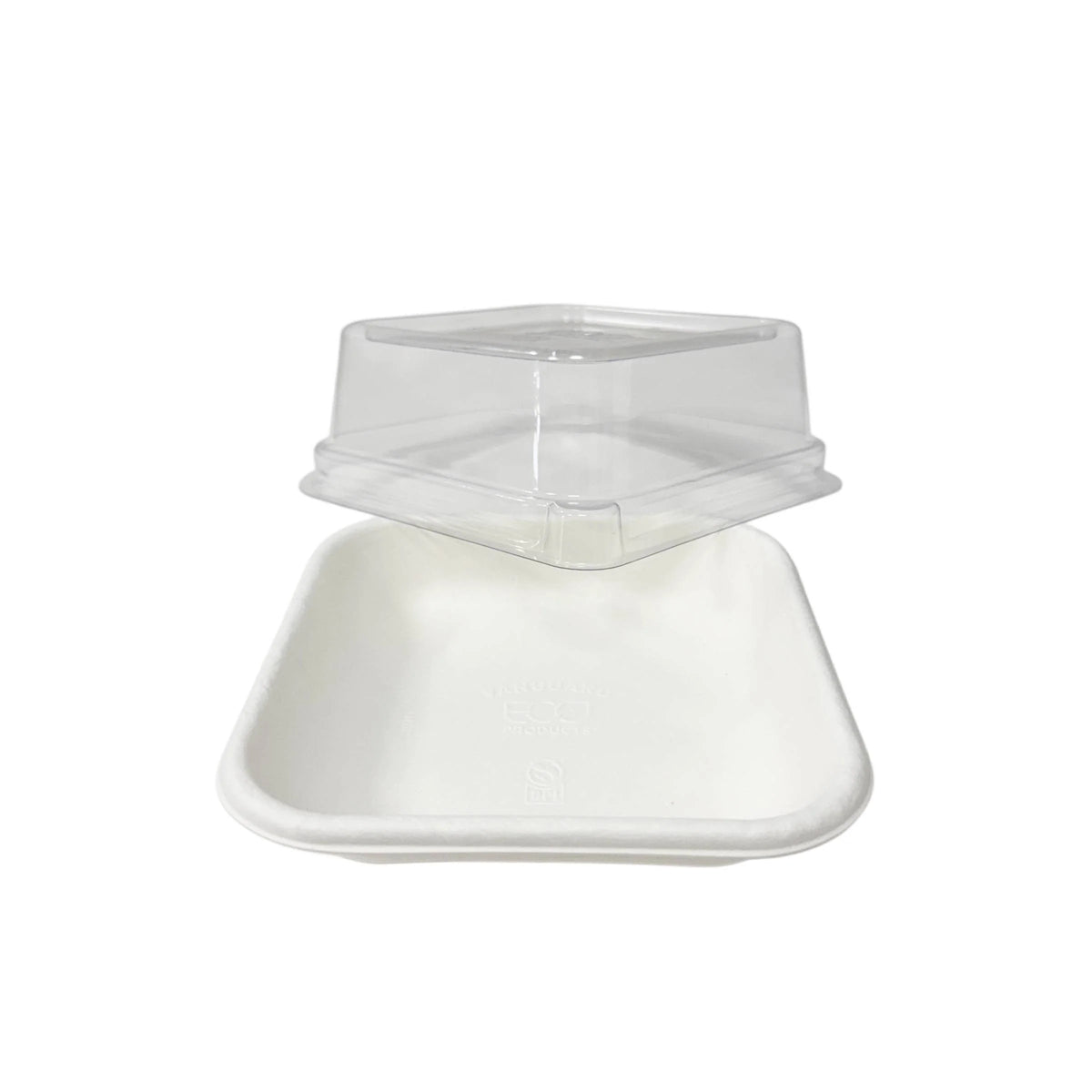 130x130x65mm Sugarcane Container W/ PLA Lid 800pcs