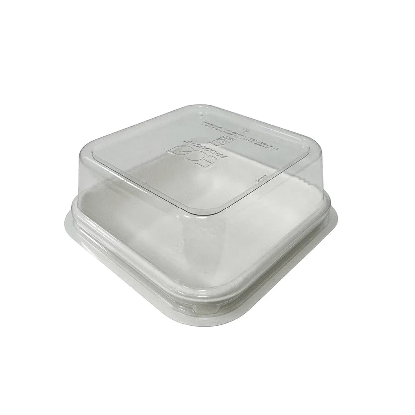 130x130x65mm Sugarcane Container W/ PLA Lid 800pcs