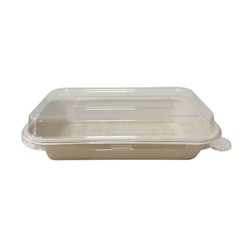 170x95x68mm Sugarcane Container With Raised PET Lid 600 Sets